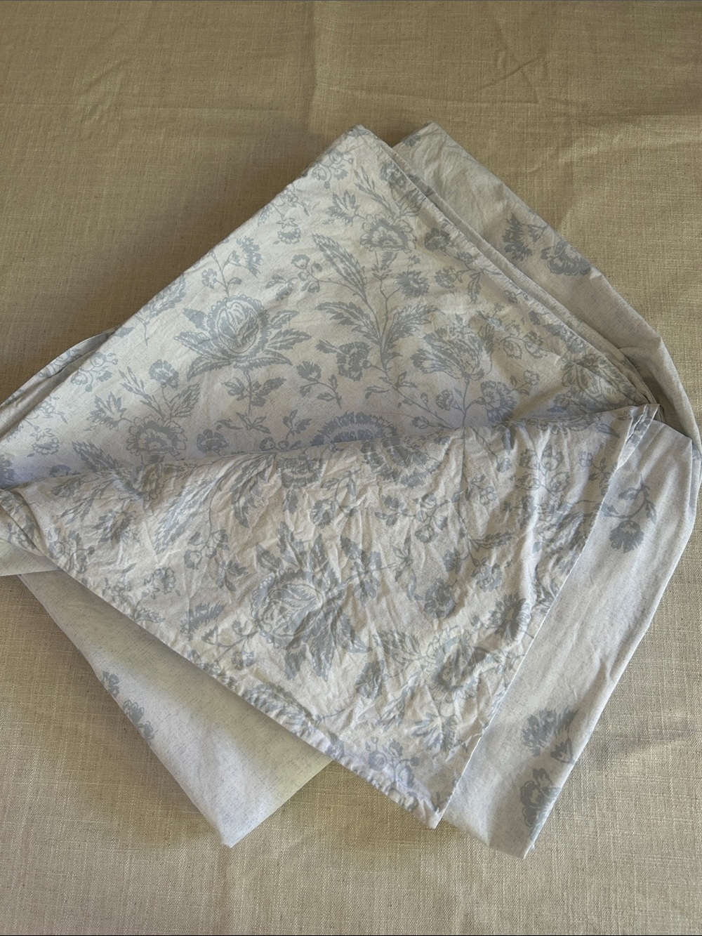 Cabbages & Roses Duvet Cover Blue Floral Queen Coastal Reversible Shabby Chic - Picture 10 of 12